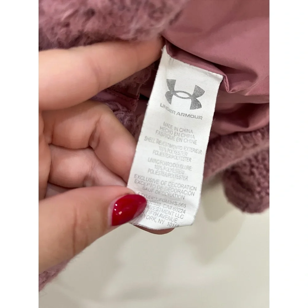 Under Armour Girls XL Pink Sherpa Fleece Hooded Jacket Coat YXL